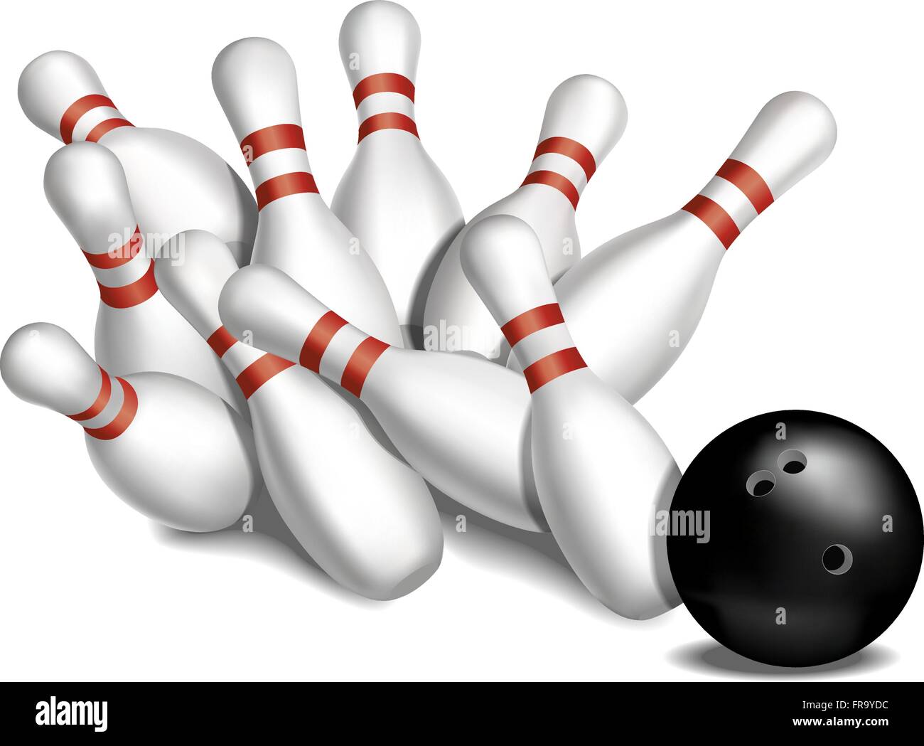 Bowling pins being knocked down Stock Vector Images Alamy