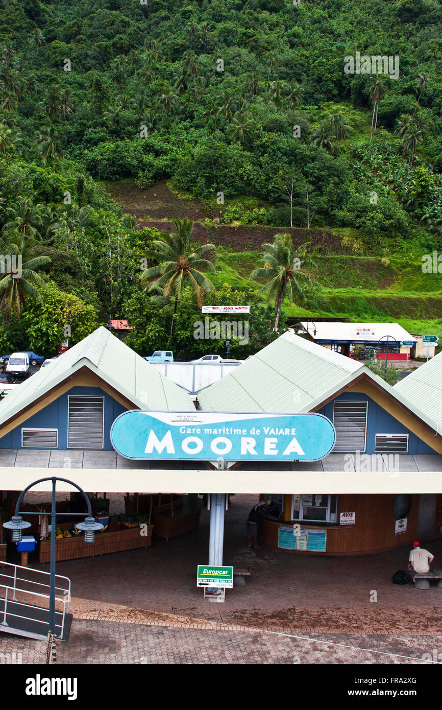 Island of Moorea, French Polynesia, the ferry landing for the Papeete