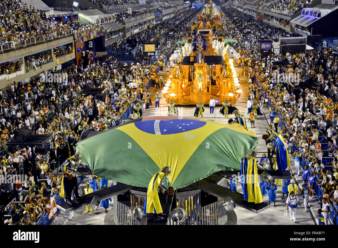 Parade Gremio Recreativo Escola de Samba Unidos da Tijuca Stock Photo