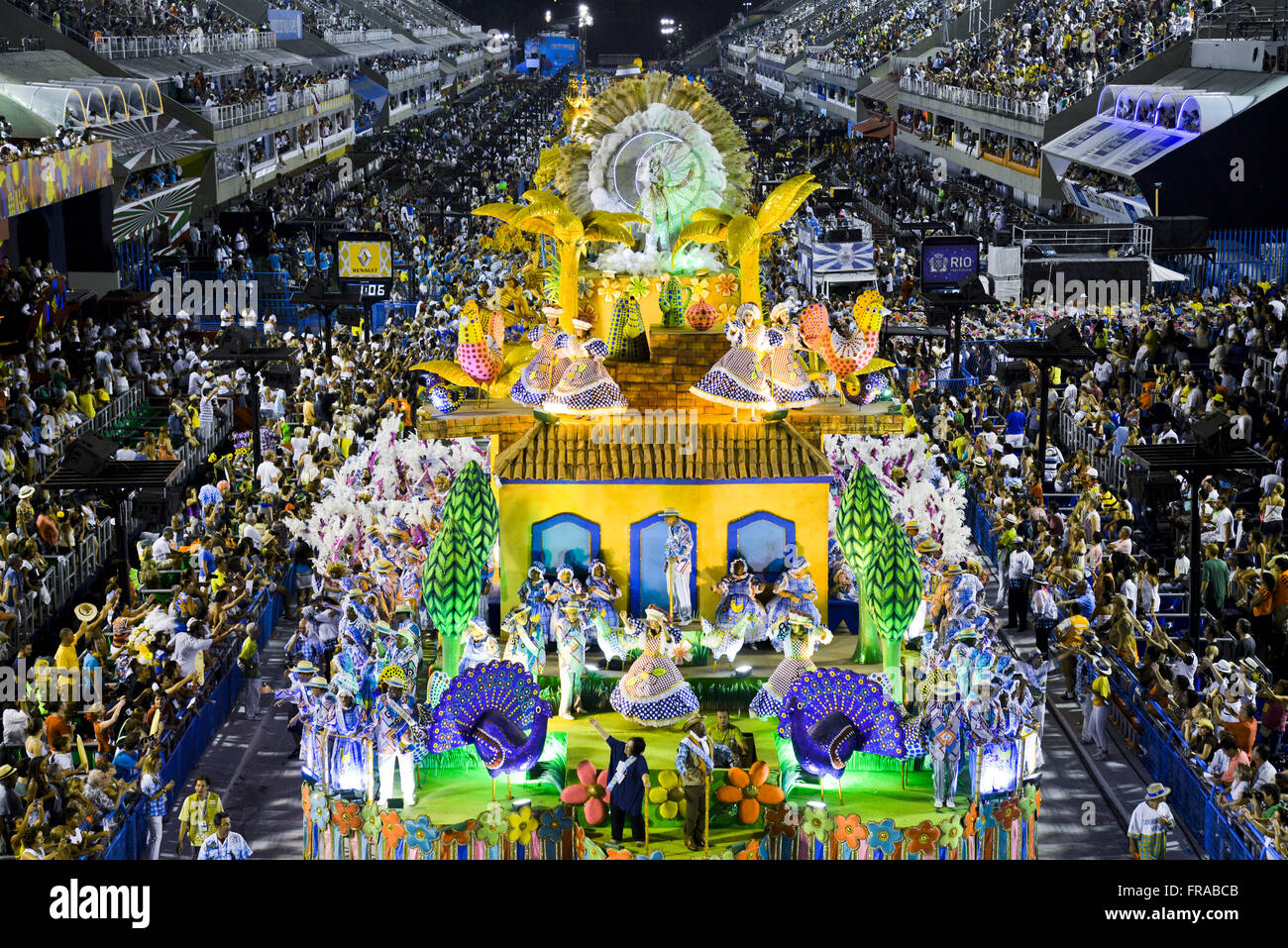 Carnival parade of Gremio Recreativo Escola de Samba de Vila Isabel States Stock Photo