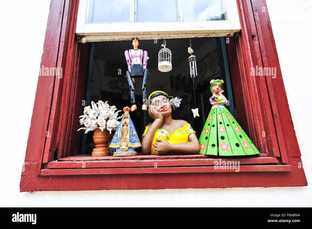 Crafts in window Stock Photo - Alamy