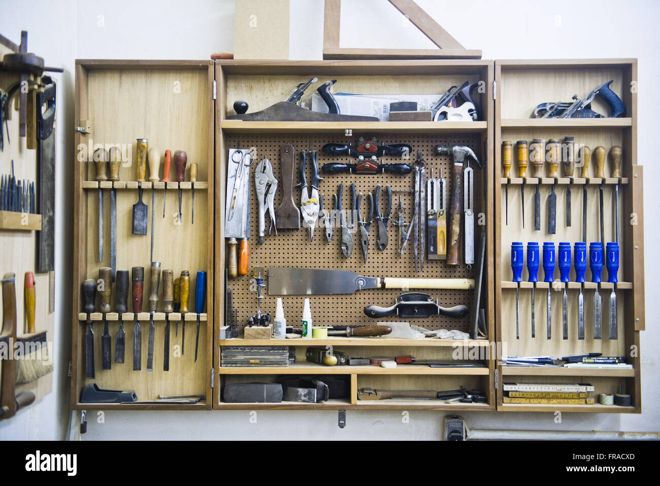 Atelie Joinery and manufactures Sergio Rodrigues chairs and Fernando Mendes Stock Photo