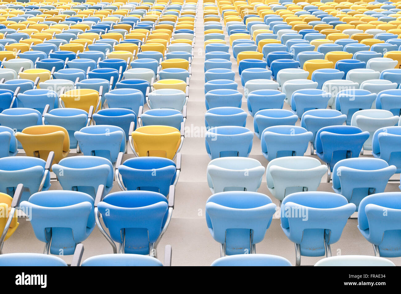 Chairs Estadio do Maracana renovated for the World Cup 2014 Stock Photo
