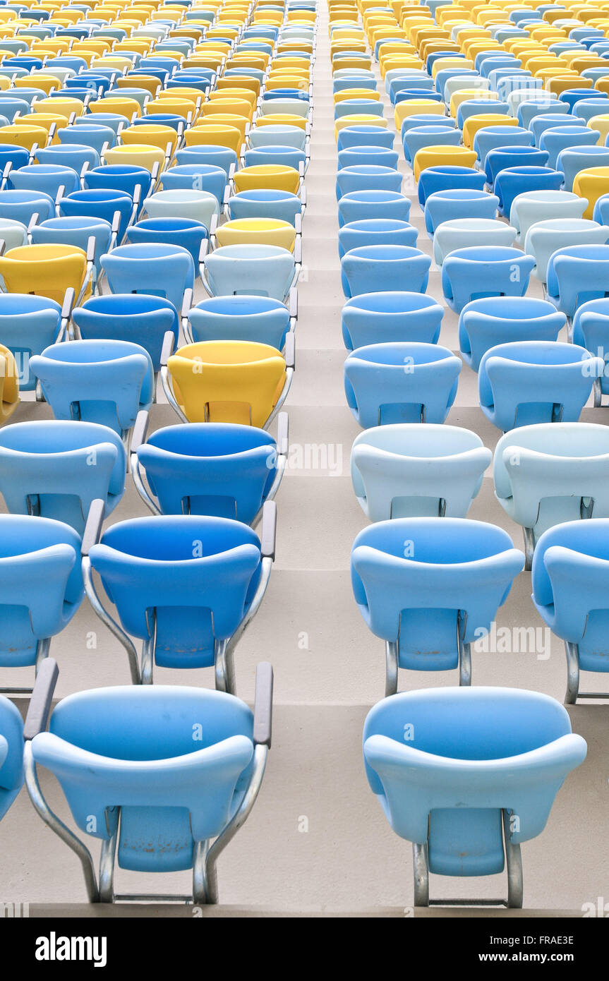 Chairs Estadio do Maracana renovated for the World Cup 2014 Stock Photo
