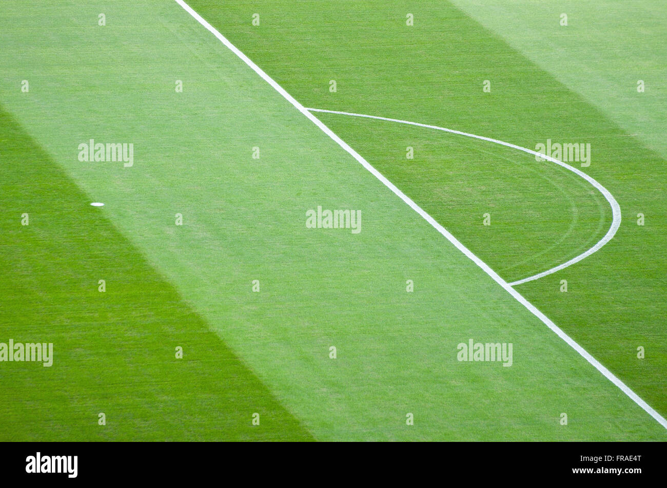 Football field of Estadio do Maracana renovated in the game between the national teams of Mexico and Italy Stock Photo
