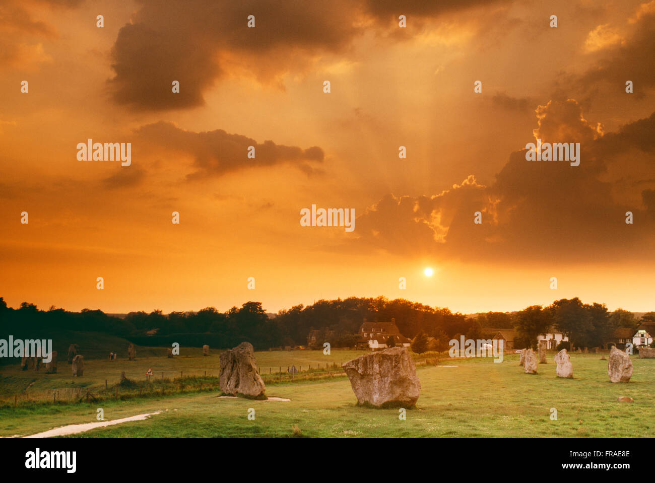 Avebury Prehistoric Stone Circle, Wiltshire, England Stock Photo