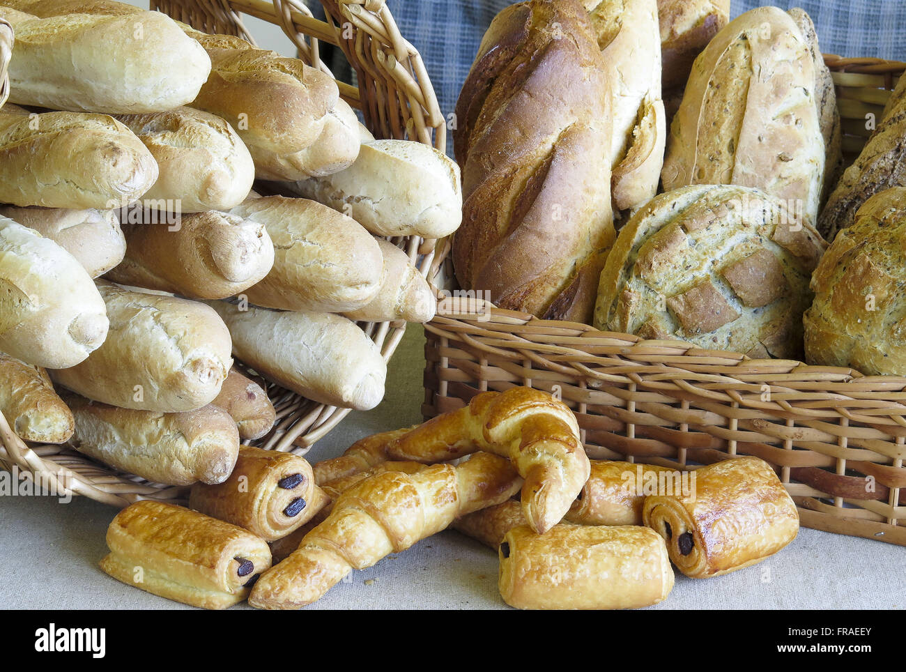 Varied kinds of breads Stock Photo