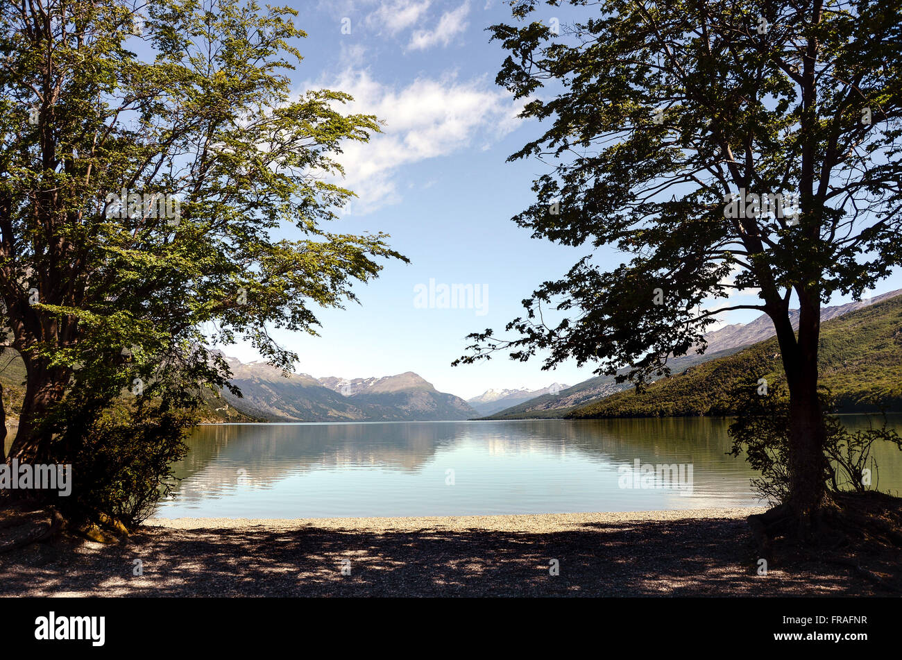 Lake Acigami also known as Lago Roca - Terra del Fuego National Park Stock Photo