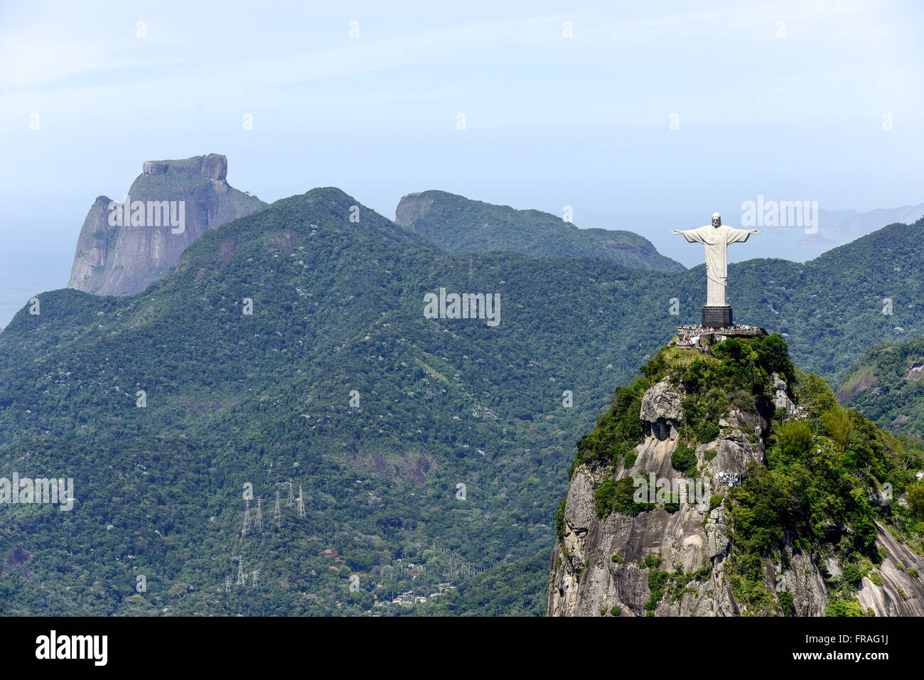 Aerial view of the statue of Christ the Redeemer on Corcovado Mountain