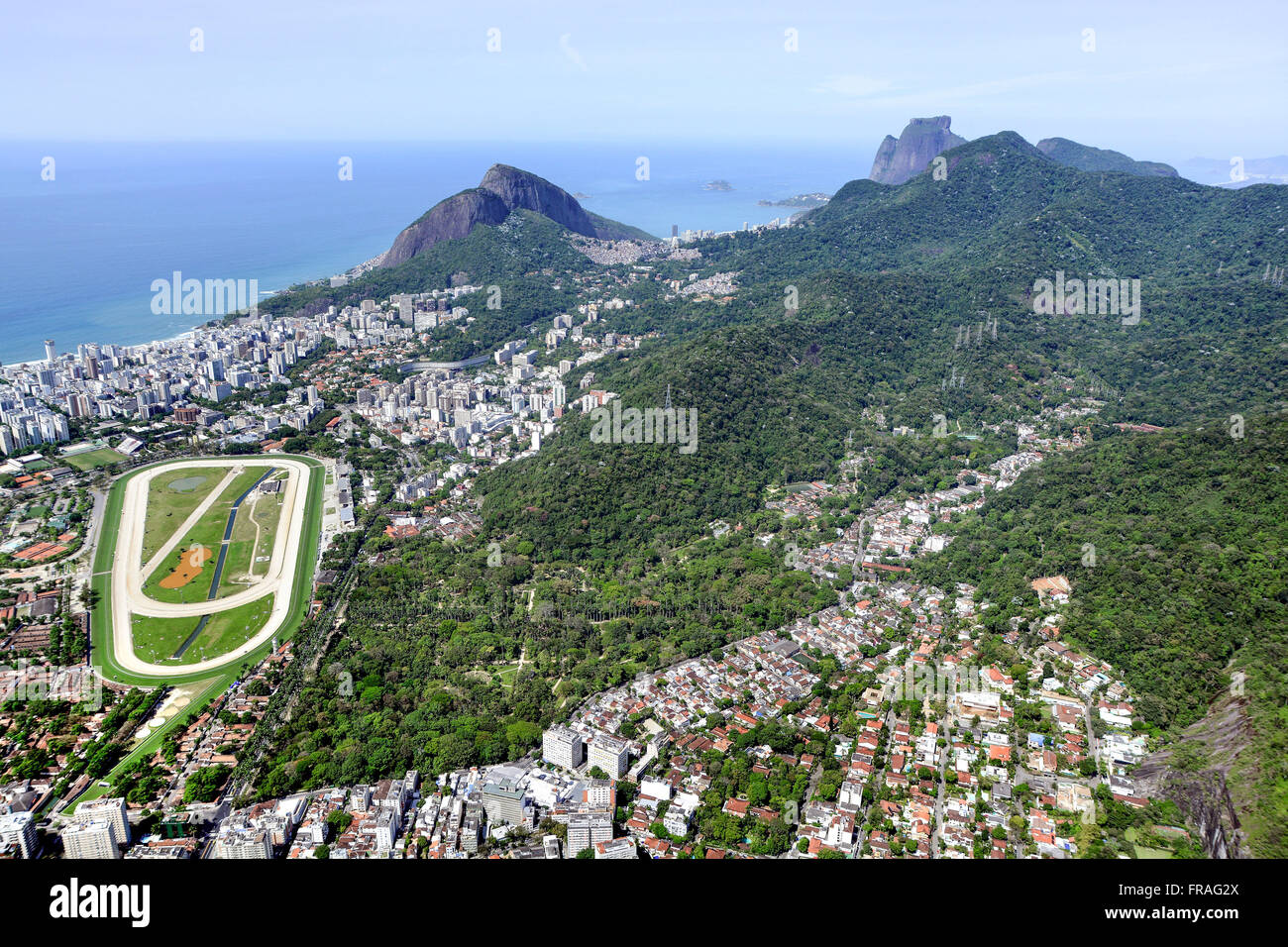 Aerial view of Jockey Club Brasileiro Botanical Garden with the right Stock  Photo - Alamy