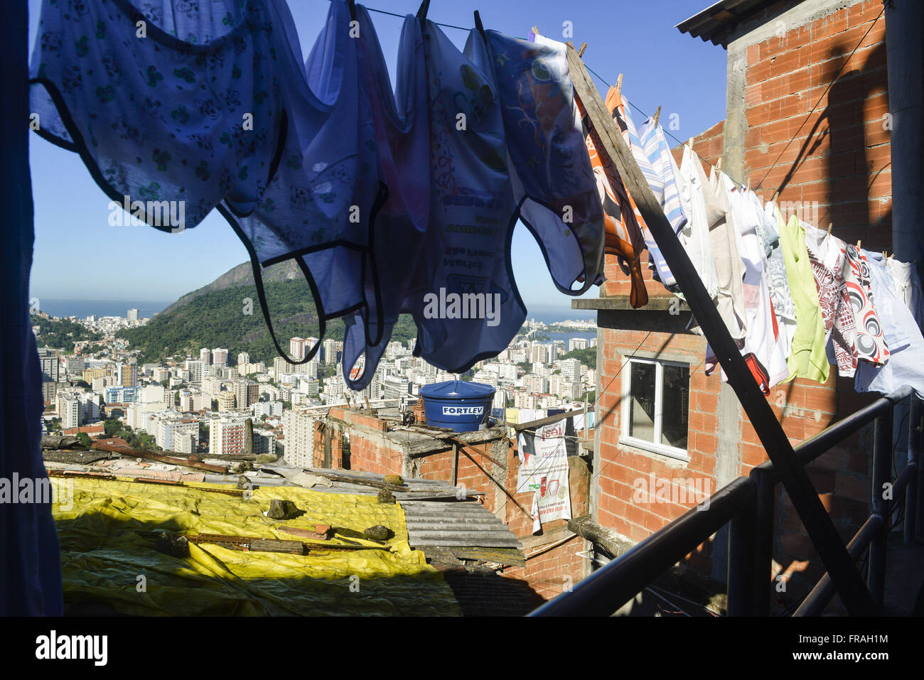 View from apartment buildings in Favela Santa Marta - Botafogo neighborhood Stock Photo