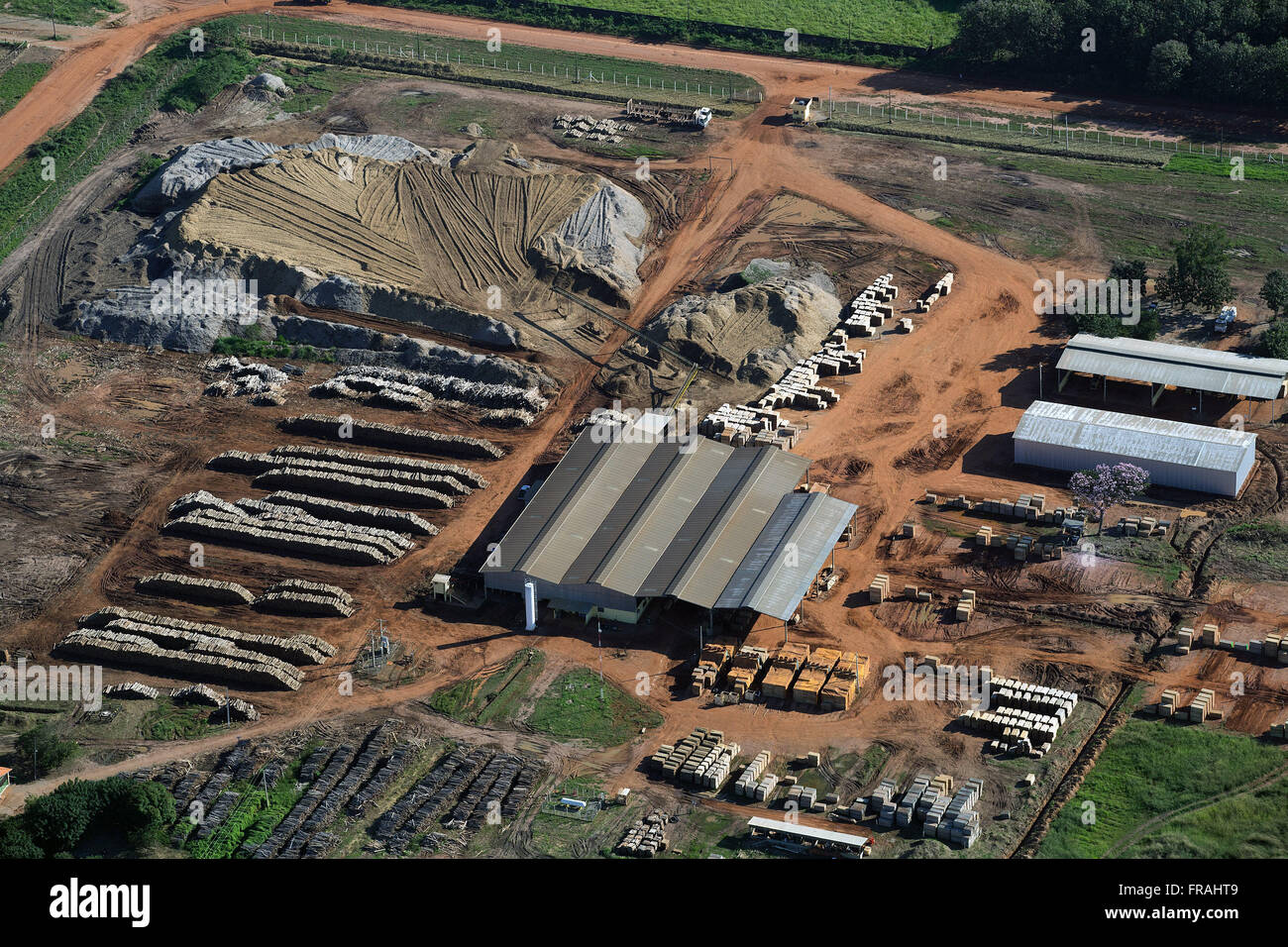 Aerial view of the timber industry to use teak wood Stock Photo