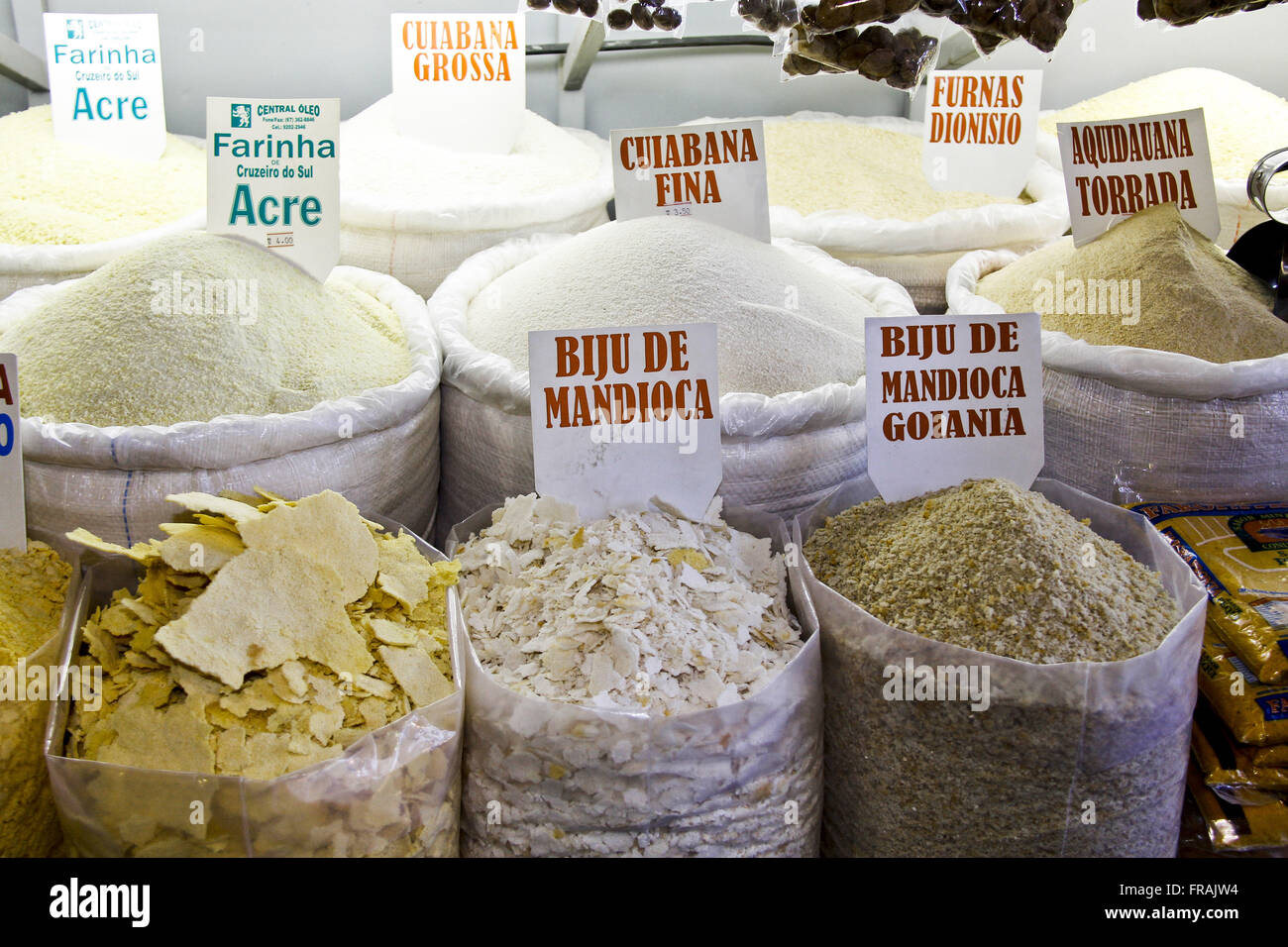 Flour sale at Municipal Market Antonio Valente Stock Photo