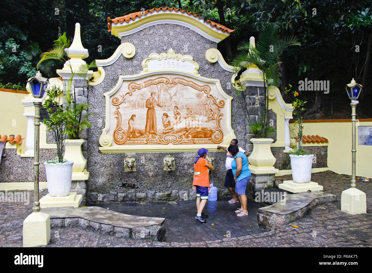 Biquinha de Anchieta in existence since 1553 - served as the water source of the city for centuries Stock Photo