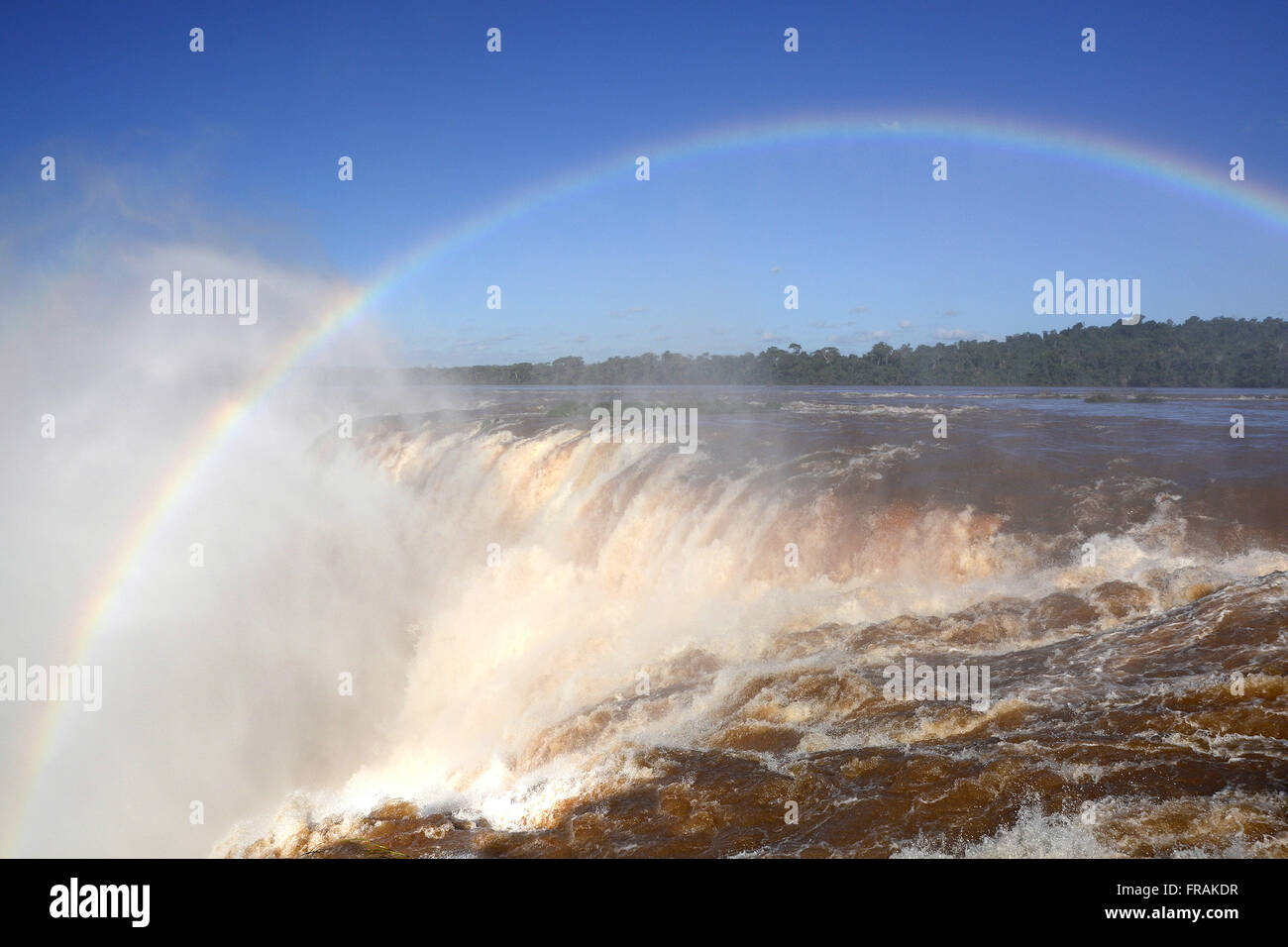 Rainbow in the Garganta del Diablo in Iguazu National Park Stock Photo