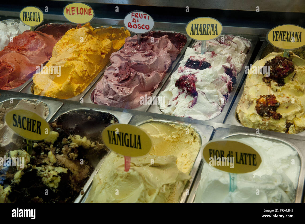Ice Cream ice cream in several flavors - the region of Veneto Stock Photo