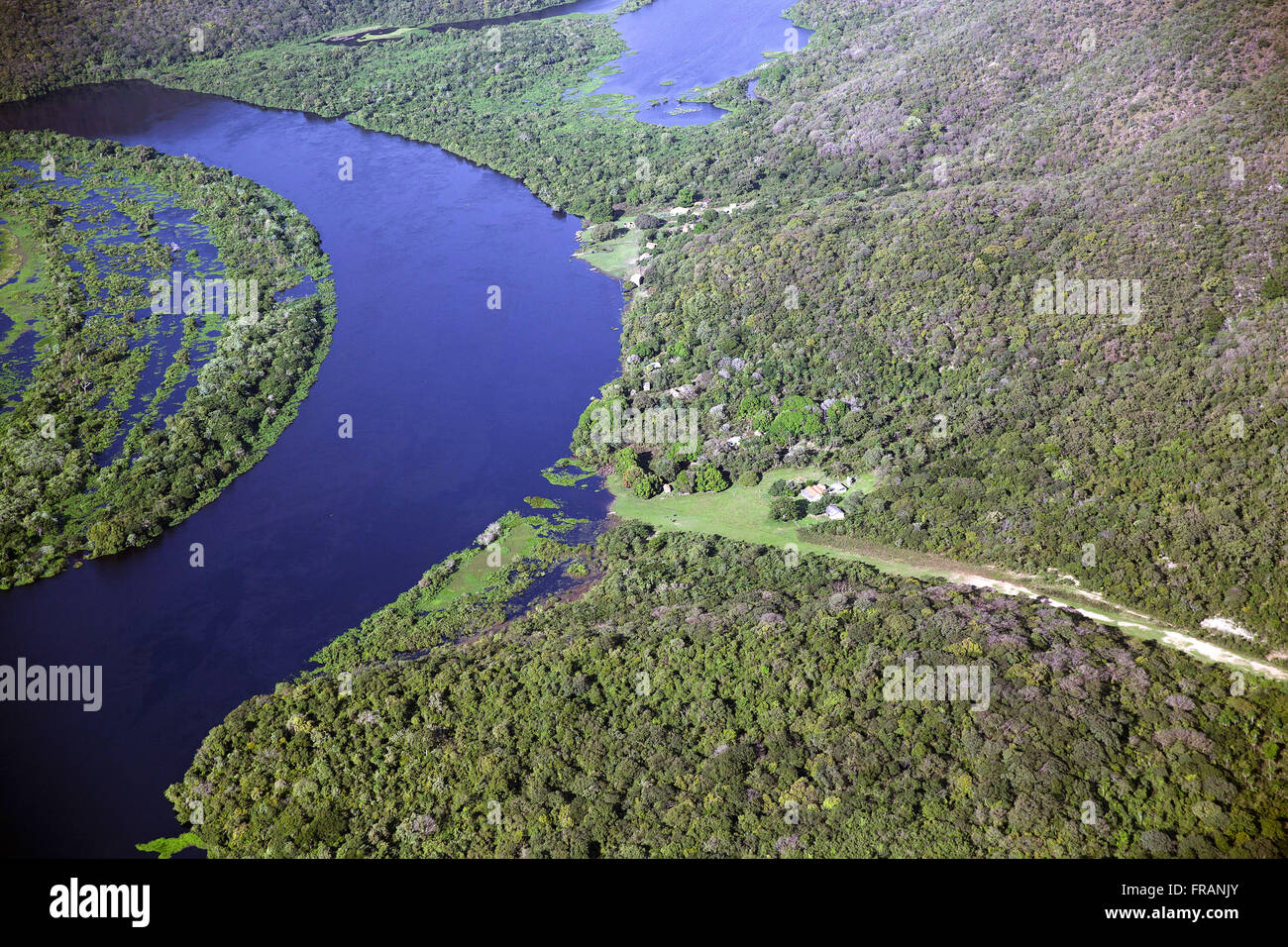 Aerial view of PRNP Eliezer Batista on the right bank of the Paraguay River Stock Photo