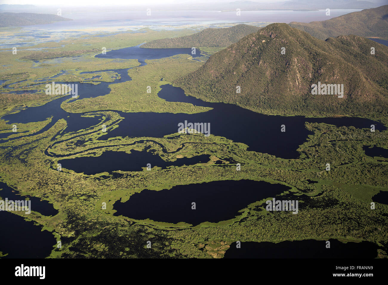 Aerial view of PRNP Eliezer Batista on the right bank of the Paraguay River Stock Photo