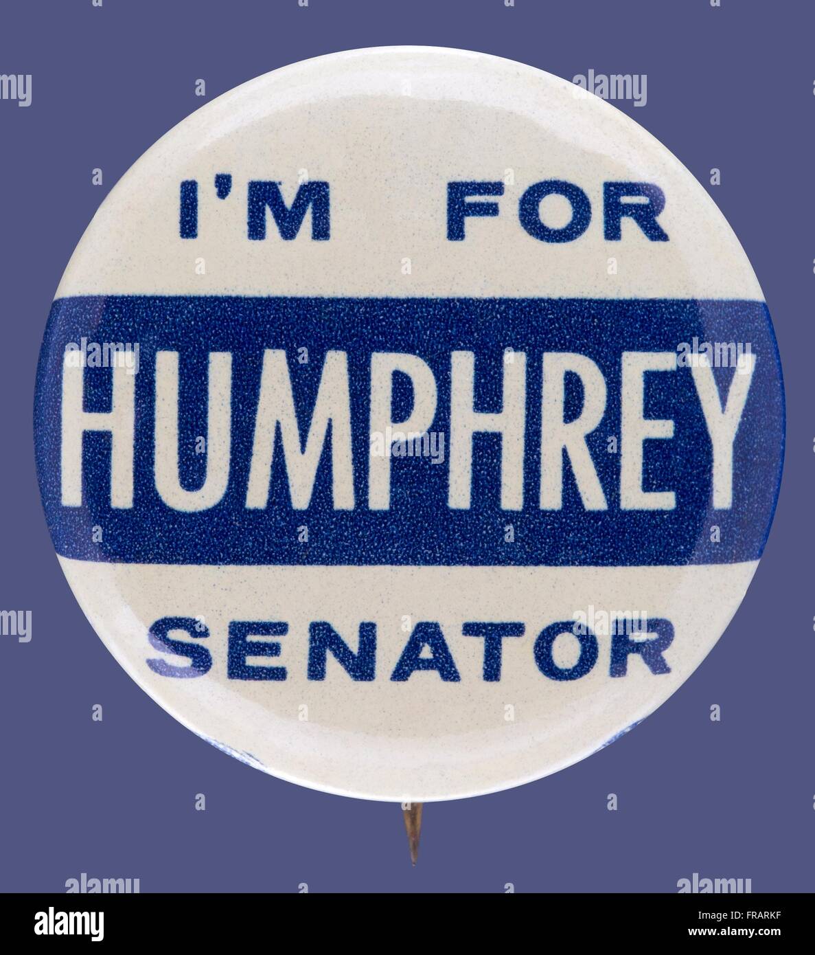 Hubert H. Humphrey Pinback Button for US Senate ca: 1954 Stock Photo