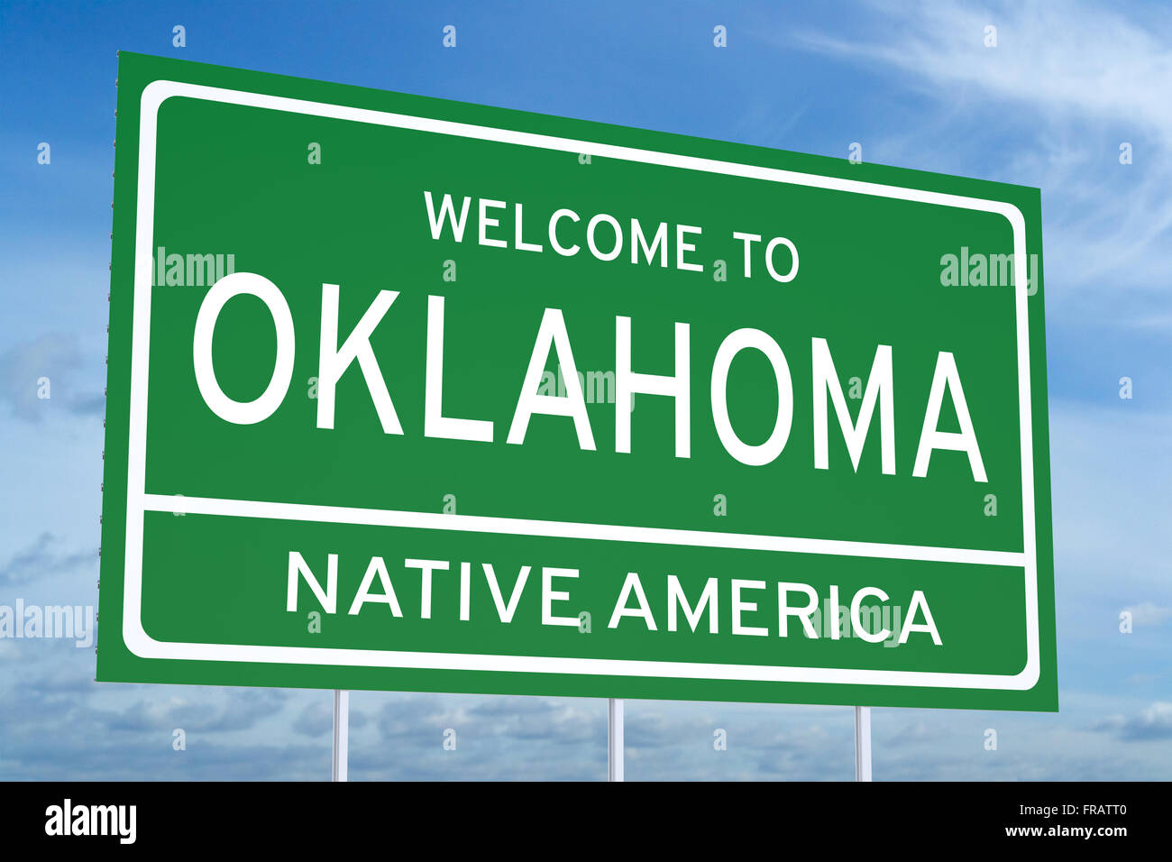 Welcome to Oklahoma state concept on road sign Stock Photo