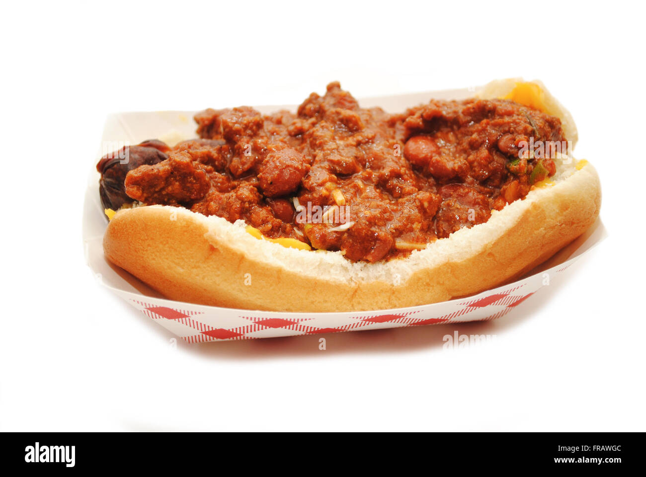 Take-Out Chili Dog Stock Photo