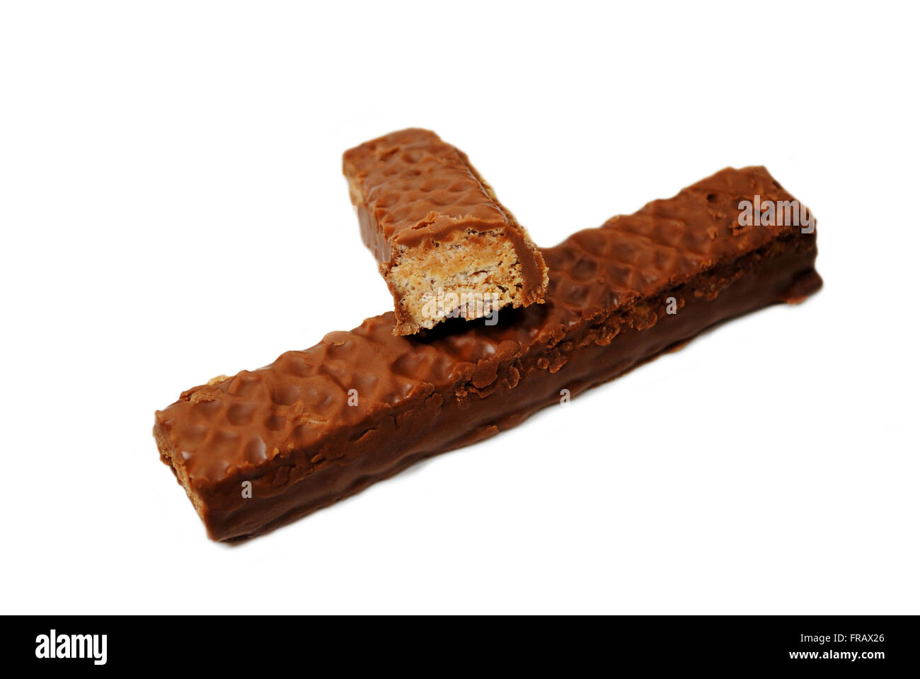 Wafer and Peanut Butter Covered with Chocolate Stock Photo Alamy