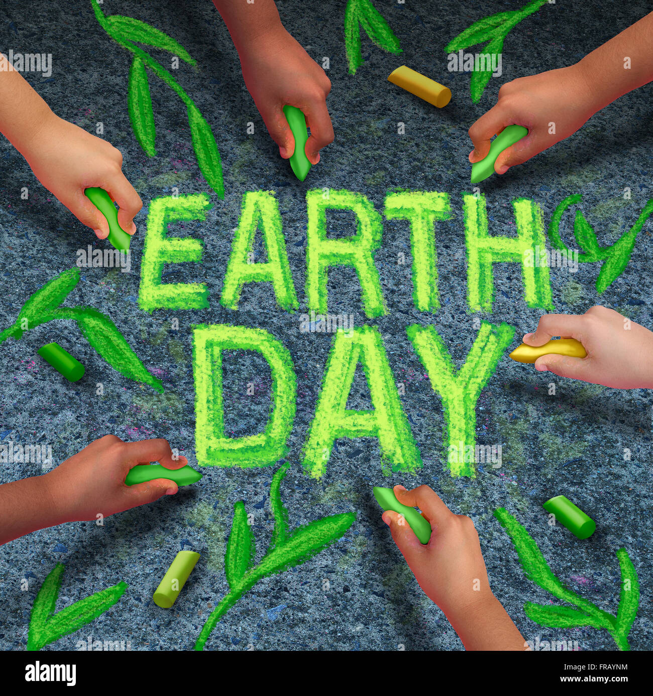 Earth day and environmental protection symbol as a group of diverse ...
