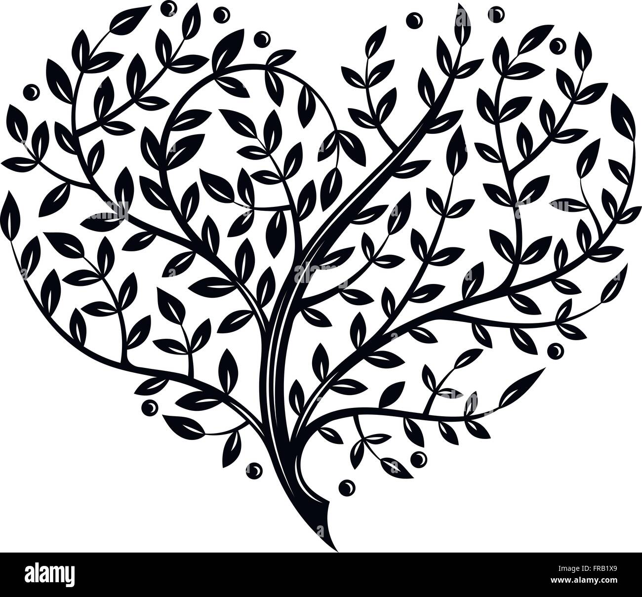 Vector illustration with branch heart Tattoo style For Valentines Day  Lovely ornate design Stock Vector Image  Art  Alamy