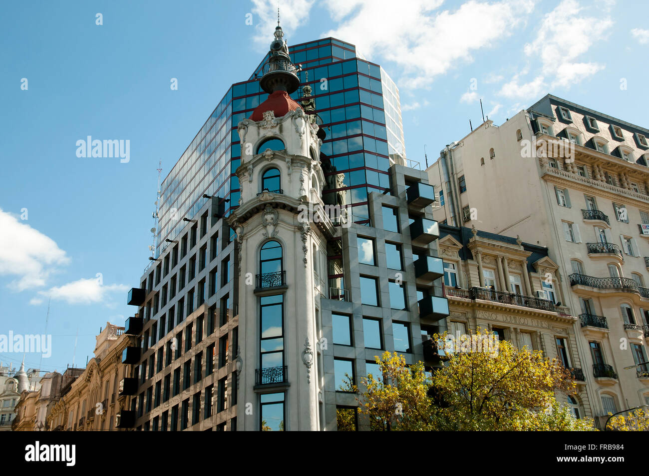 Antique Modern Building Facade - Buenos Aires - Argentina Stock Photo