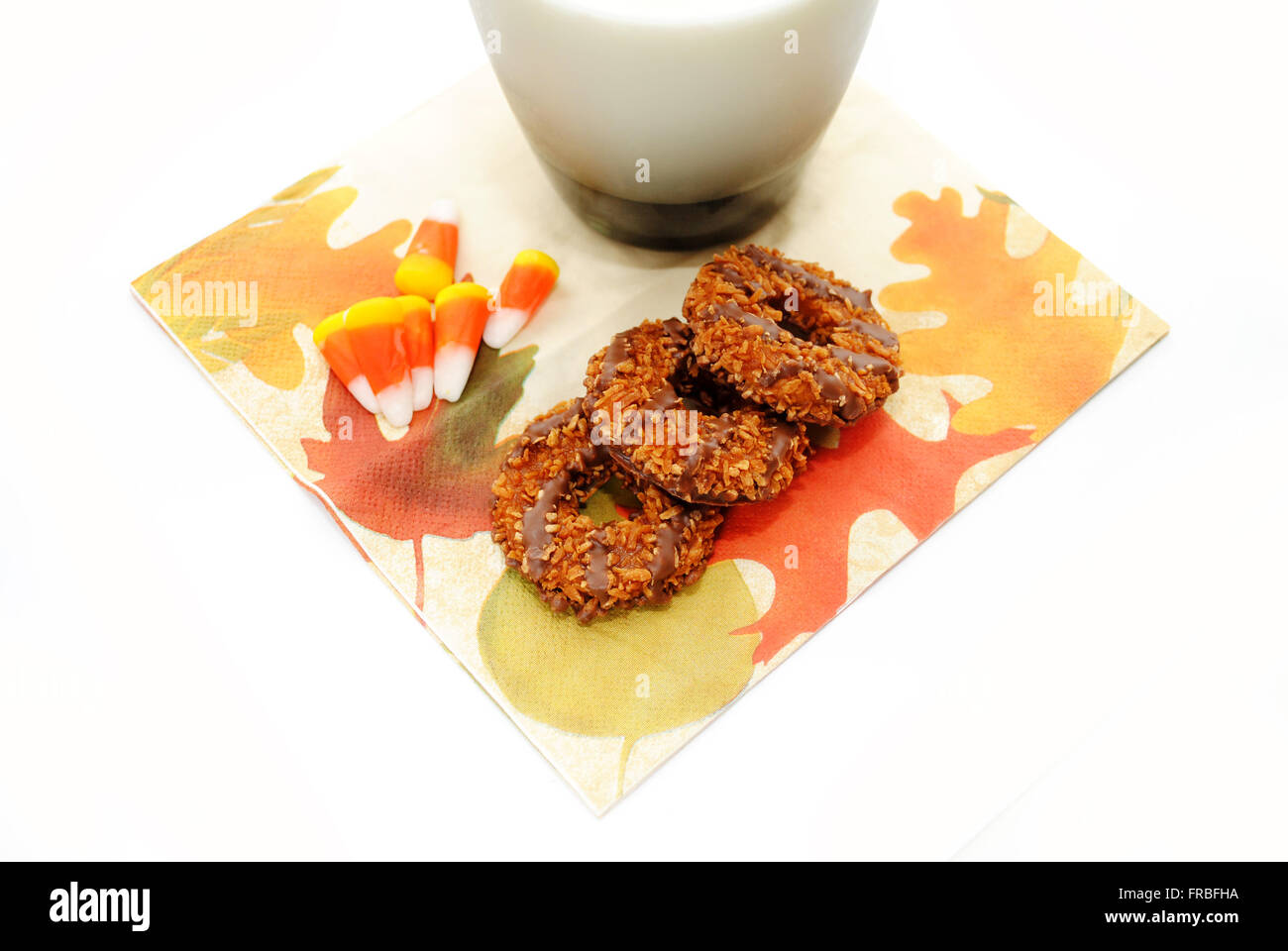 A Fall Festive Dessert with Cookies and Candy Stock Photo