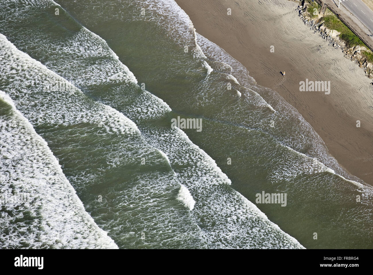 Aerial view of waves crashing - municipality situated in the Vale do Itajai Stock Photo