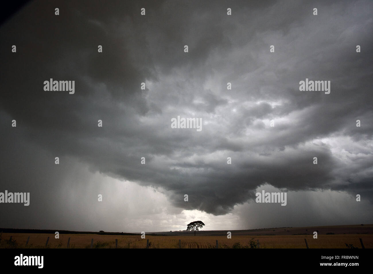 Formation of rain in the countryside Stock Photo