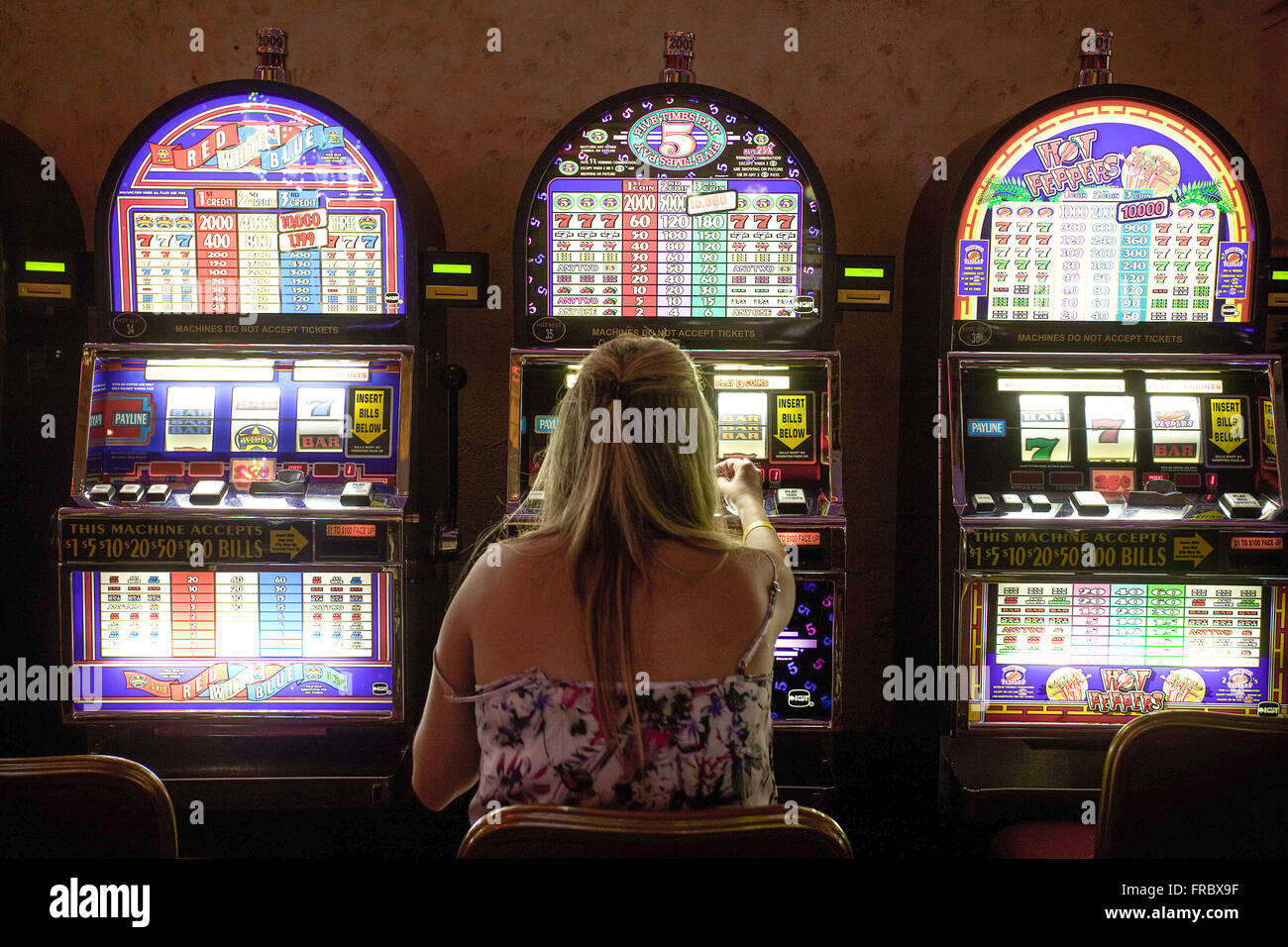 Gambling inside casino in Punta Cana Stock Photo