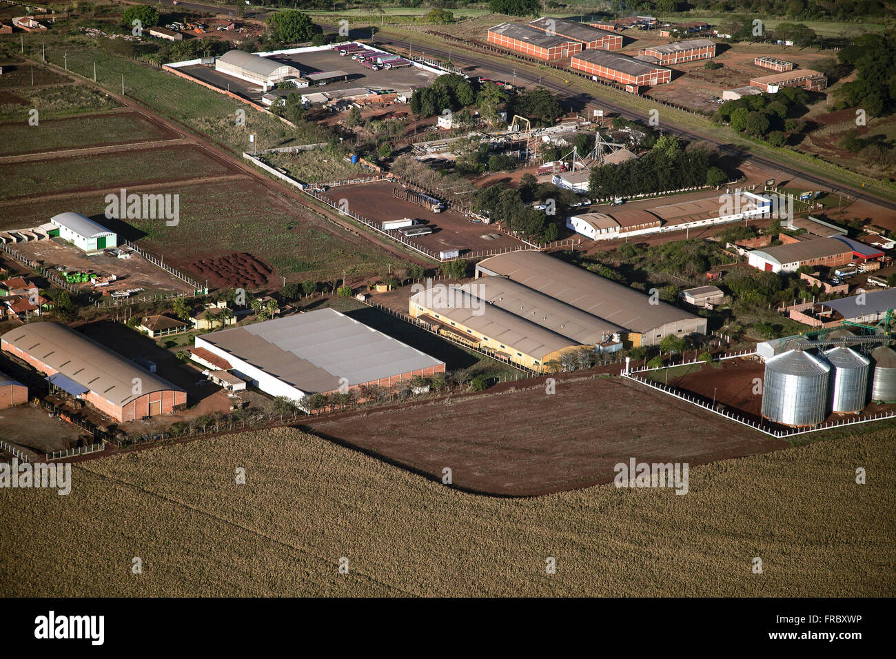 Aerial view of industrial area of the city Stock Photo