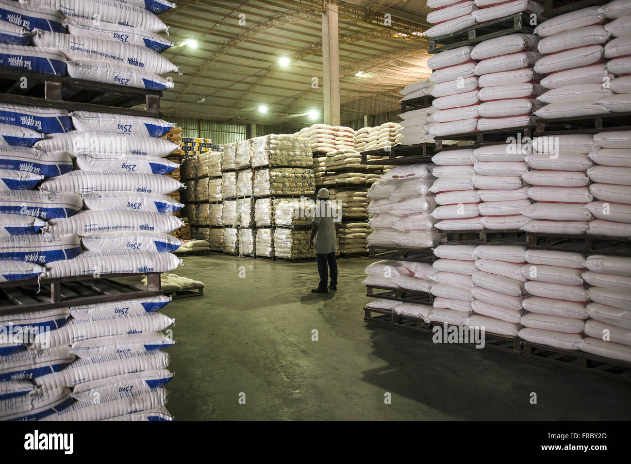 Inside View mill and flour industry stock and storage Stock Photo Alamy