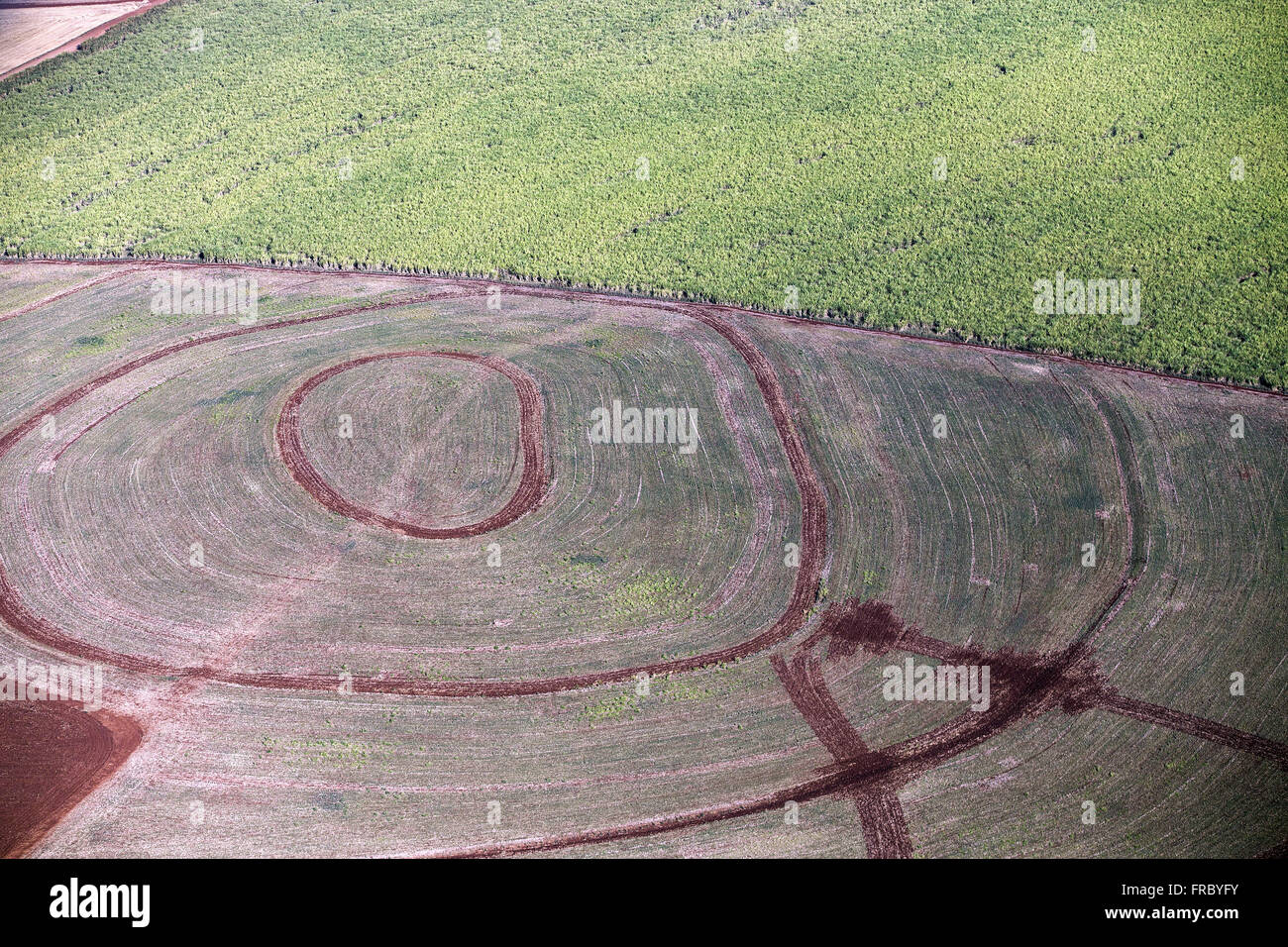 Aerial view of rural property Stock Photo