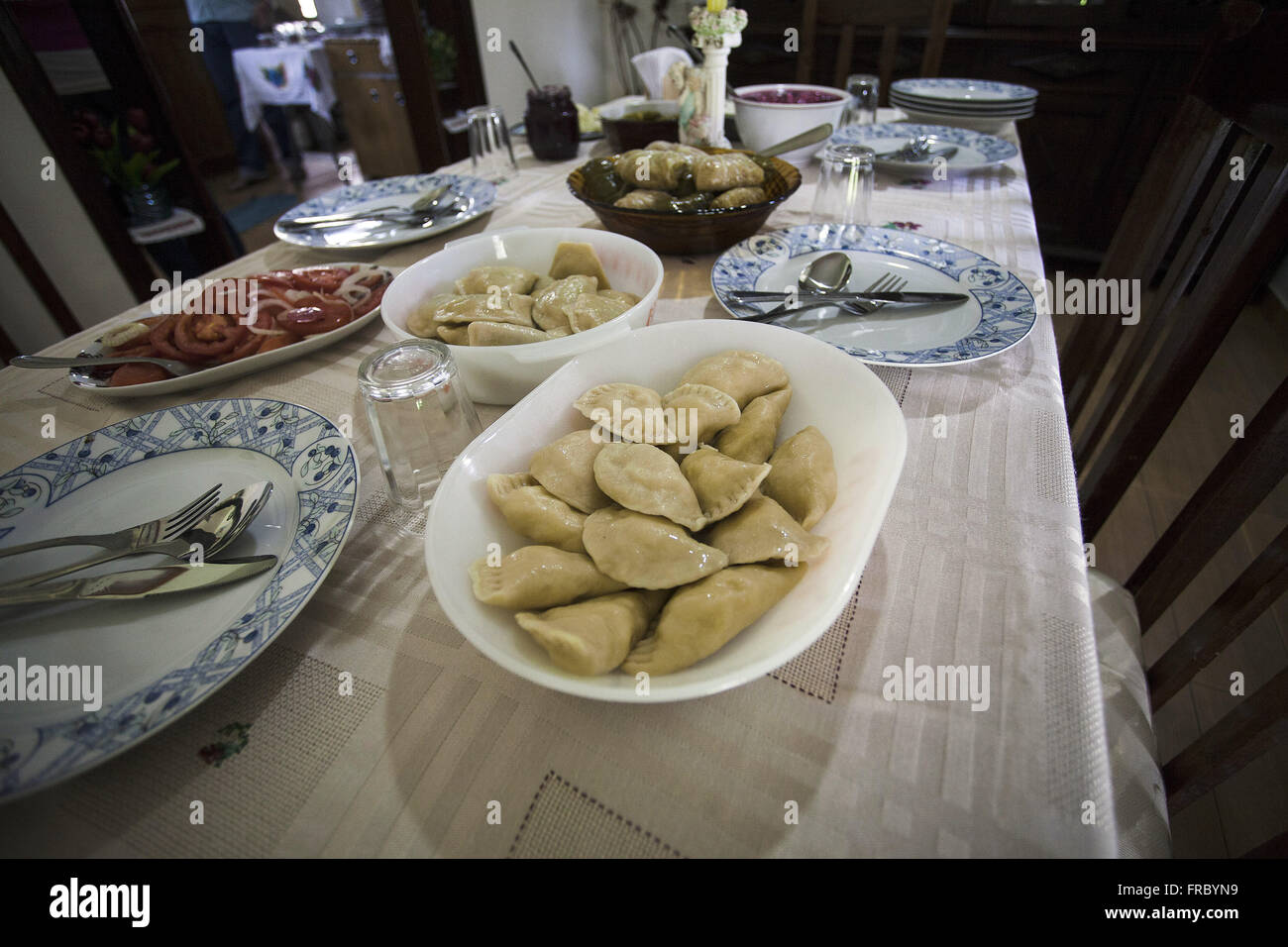 Inside view of the house of Ukrainian descendants of immigrants from the rural district Caete Stock Photo