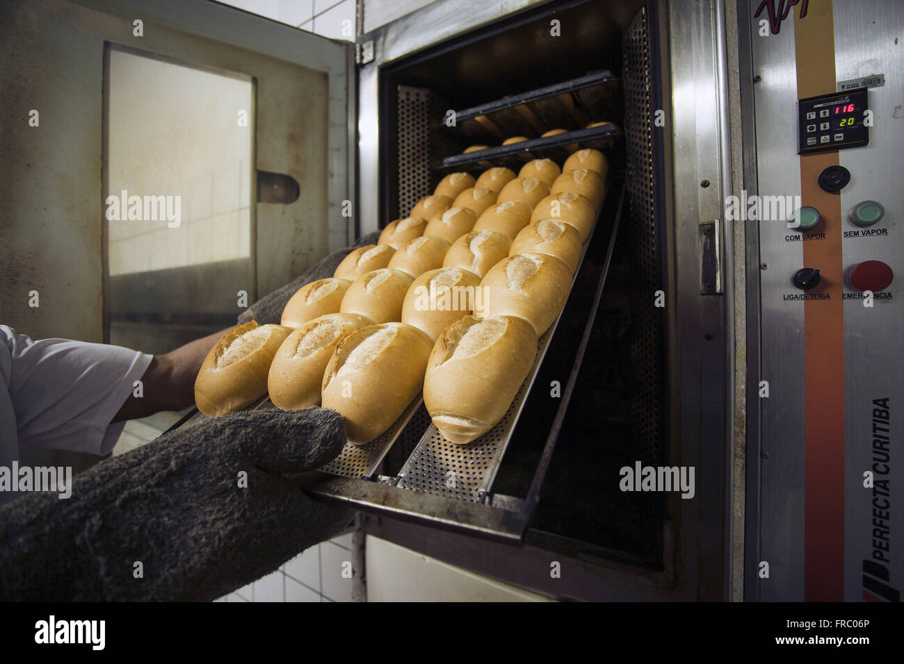 Bakery - pao frances detail from the oven Stock Photo