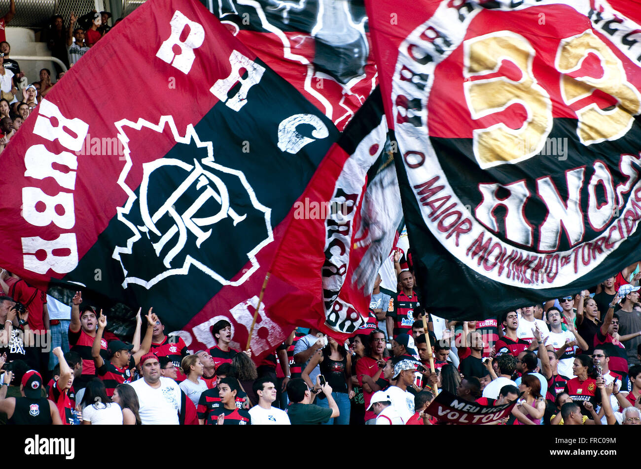 Bandeirao organized fans of Flamengo Stock Photo