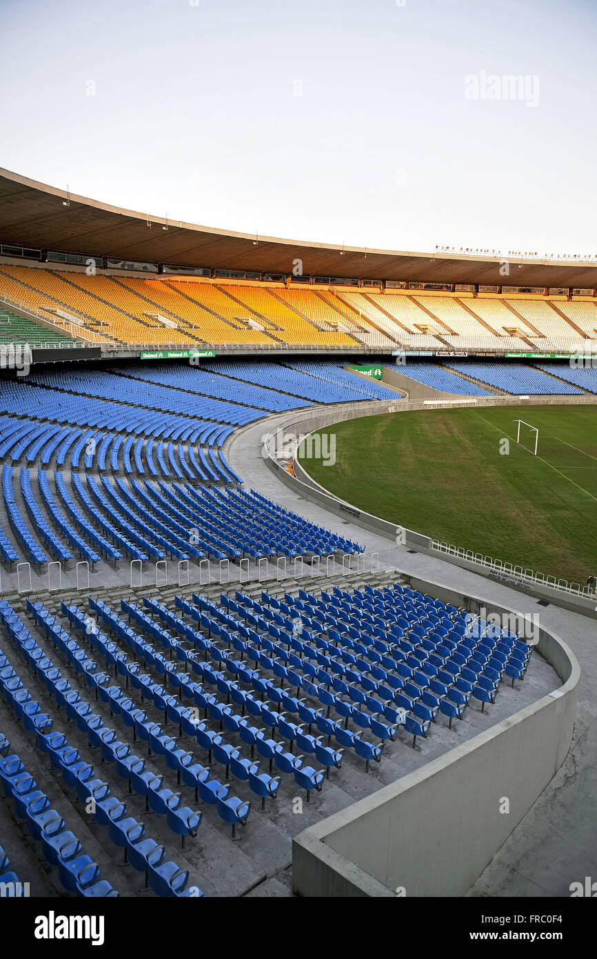 Chairs of the stands of the Estadio Mario Filho Journalist - Maracana Stock Photo
