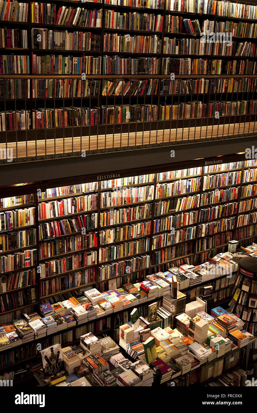 Bookshop in the city center of Rio de Janeiro Stock Photo
