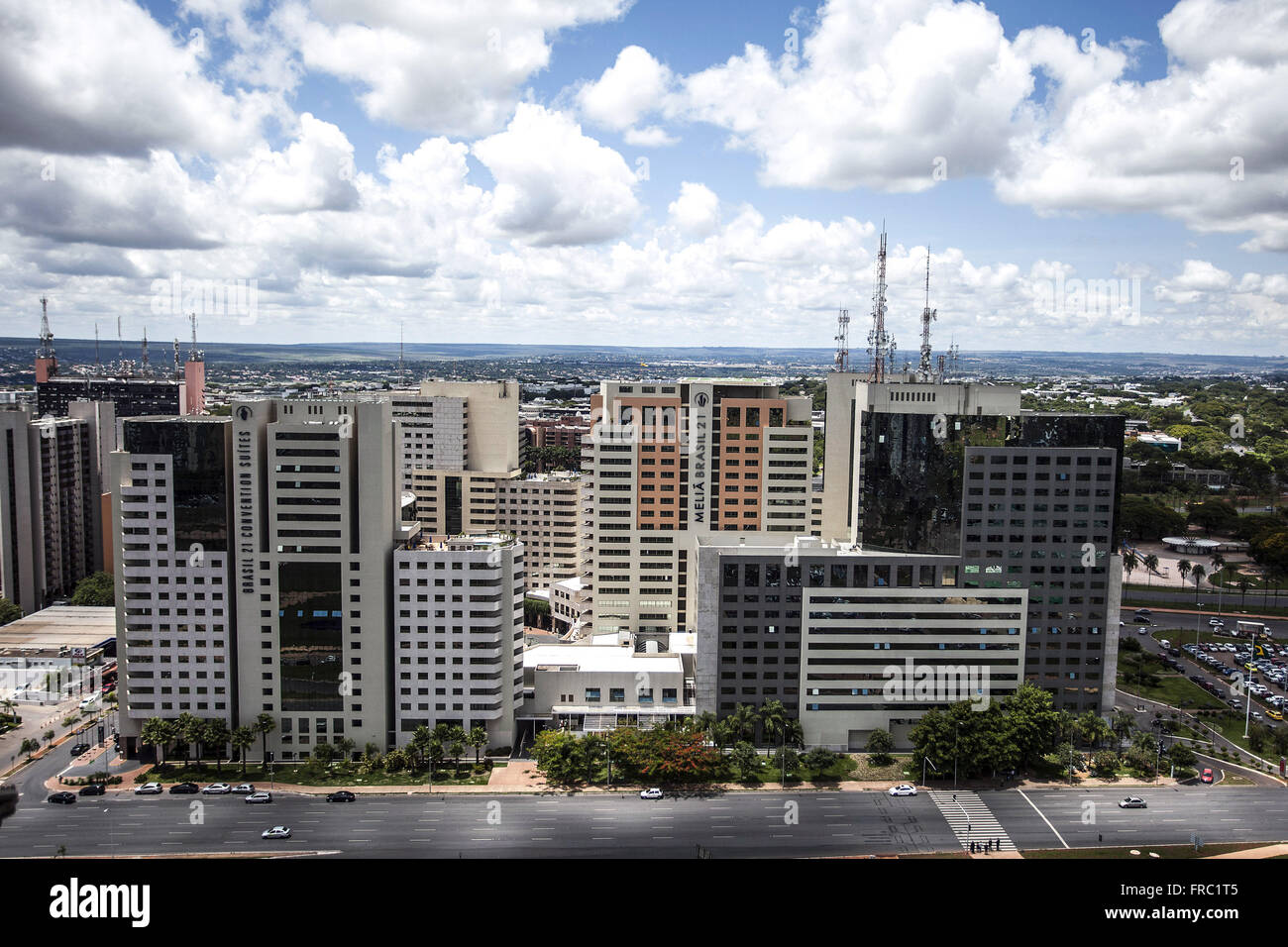 Commercial buildings seen from the TV Tower Stock Photo