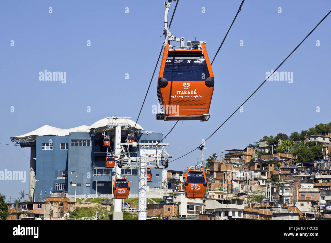 Cable Car Complexo do Alemao - railway Morro do Alemao Incidental Stock Photo