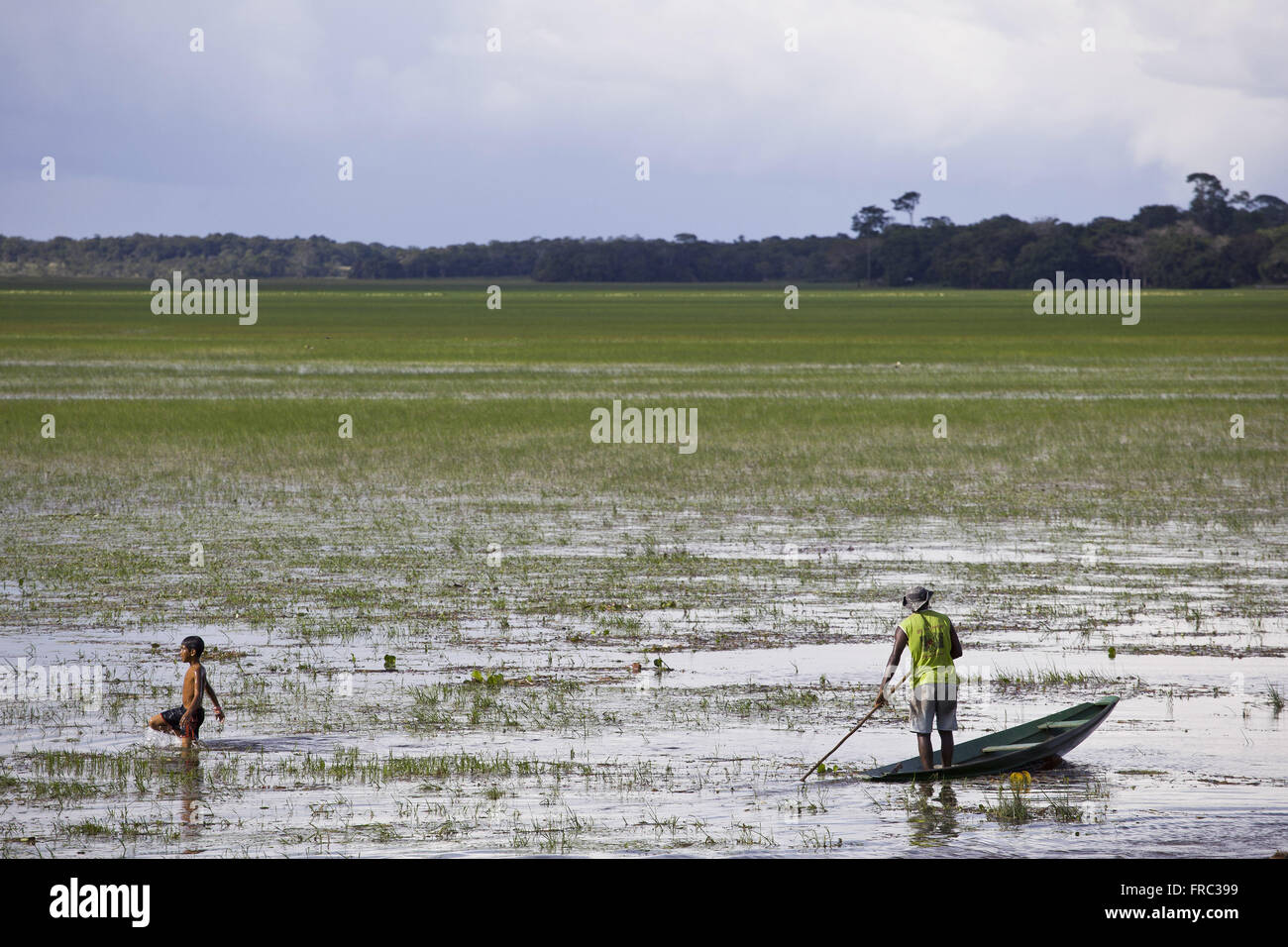 Environmental Protection Area of Lake Curiaú - fueled by natural channels of the Amazon River Stock Photo