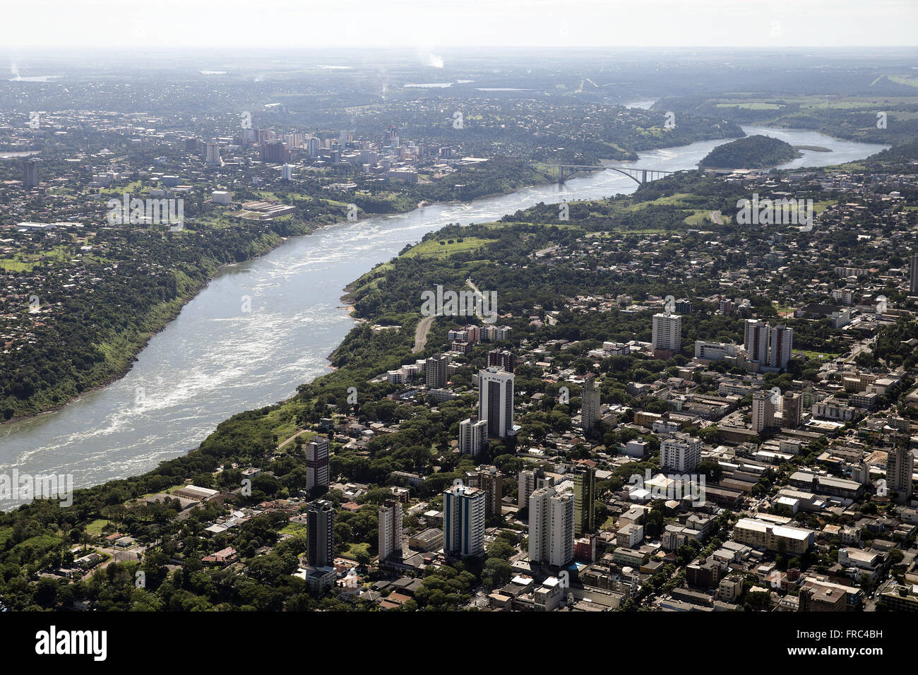 Aerial view of the Parana River Stock Photo