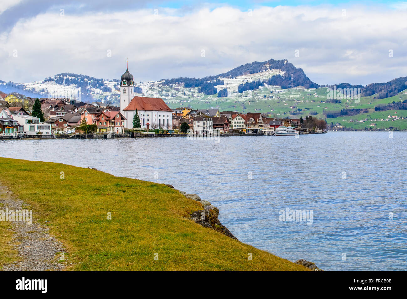 Cityscape from Beckenried, Switzerland Stock Photo