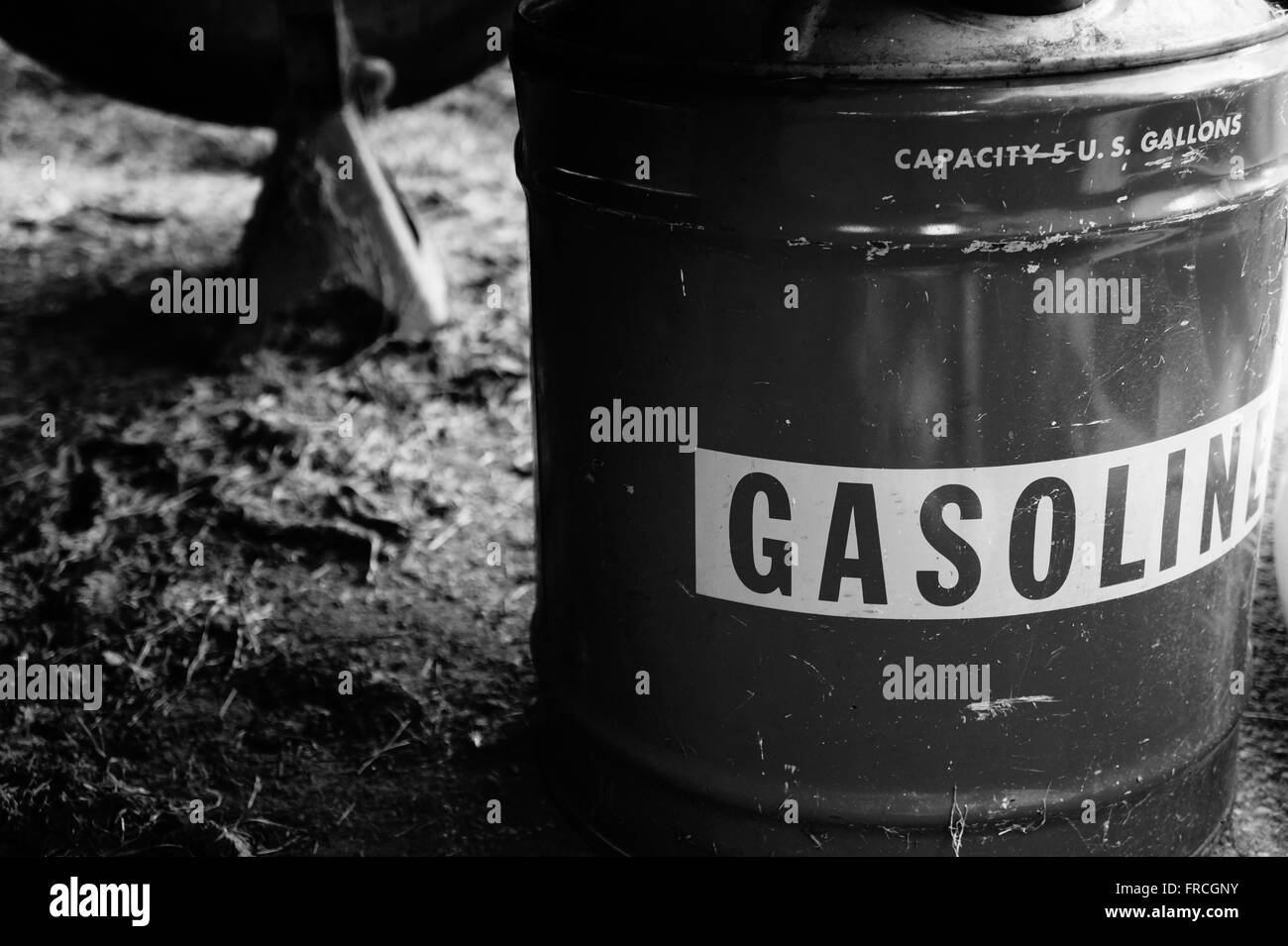 A gas can in black and white Stock Photo Alamy