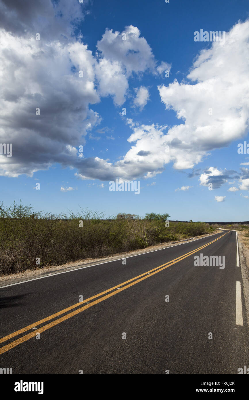 EC-060 highway stretch between the municipality and the district of Daniel de Queiroz Stock Photo