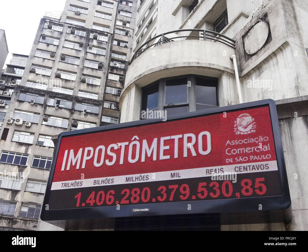 Impostômetro - panel showing the amount of taxes paid by the Brazilians in real time Stock Photo