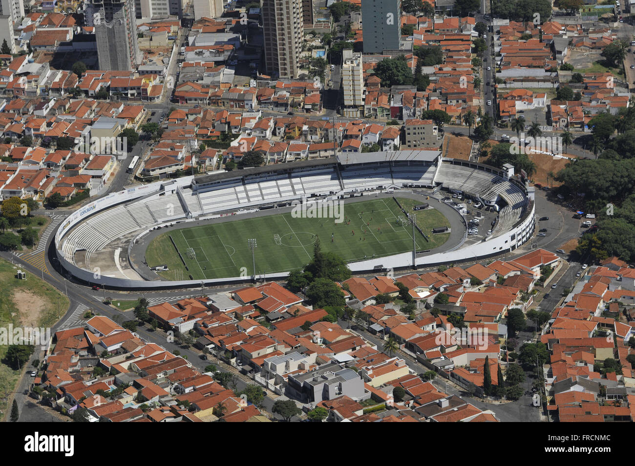 Aerial view of Moises Lucarelli Stadium - Estadio da Ponte Preta Stock Photo